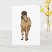 馬の音楽ヘッドホン カード (黄色い花)