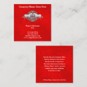 馬の頂上のフェイクで赤いスエードのケルト結び目模様の馬 スクエア名刺 (正面/裏面)