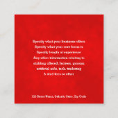 馬の頂上のフェイクで赤いスエードのケルト結び目模様の馬 スクエア名刺 (裏面)