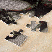 馬の頬の部分は人間の形でかみました ジグソーパズル (側面)