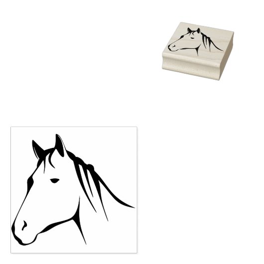 馬の頭のアートスタンプ ラバースタンプ (押印)