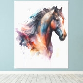 馬の頭のウォールアート キャンバスプリント (インサイチュ (ウッドフロア))