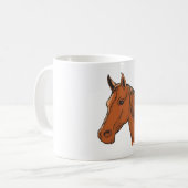 馬の頭のブラウン牧場の動物 コーヒーマグカップ (正面左)