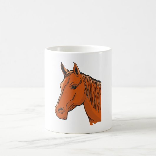 馬の頭のブラウン牧場の動物 コーヒーマグカップ