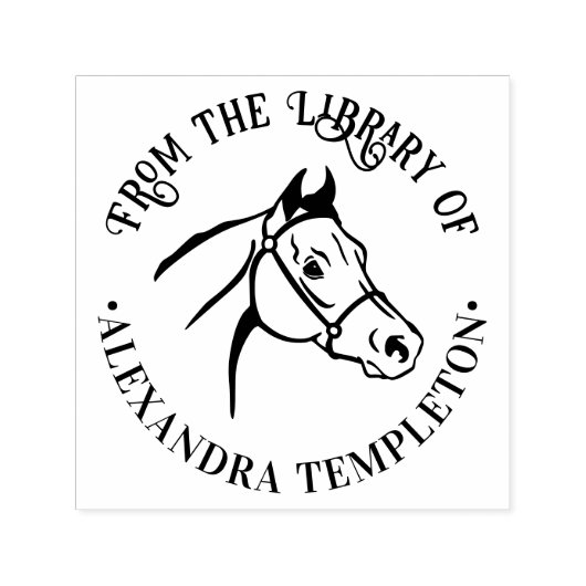 馬の頭 「〇〇の蔵書」ブック名 セルフインキングスタンプ (デザイン)