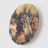 馬の頭 ラージ壁時計 (傾斜)