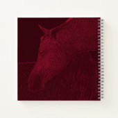 馬の頭 現代の赤い個性的なアート ノートブック (裏面)