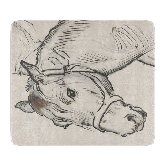 馬の頭（Alfred Dehodencq著） カッティングボード (正面)