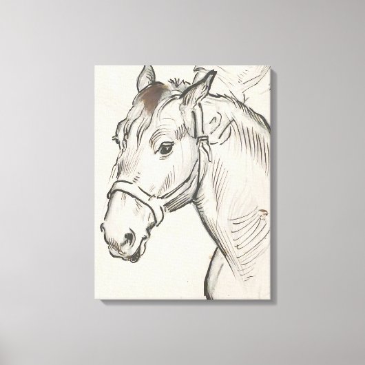 馬の頭（Alfred Dehodencq著） キャンバスプリント (正面)