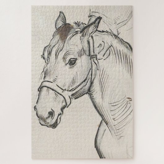 馬の頭（Alfred Dehodencq著） ジグソーパズル (縦)