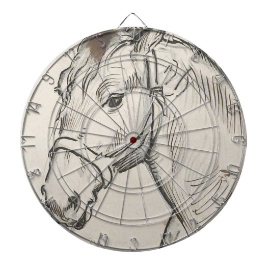 馬の頭（Alfred Dehodencq著） ダーツボード (正面)