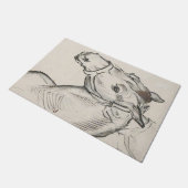 馬の頭（Alfred Dehodencq著） ドアマット (アングル)