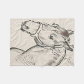 馬の頭（Alfred Dehodencq著） フリースブランケット (正面(横))