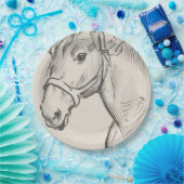 馬の頭（Alfred Dehodencq著） ペーパープレート (パーティー)