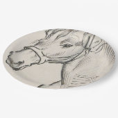 馬の頭（Alfred Dehodencq著） ペーパープレート (アングル)