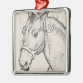 馬の頭（Alfred Dehodencq著） メタルオーナメント (左)