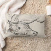 馬の頭（Alfred Dehodencq著） ランバークッション (ブランケット)