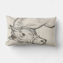 馬の頭（Alfred Dehodencq著） ランバークッション