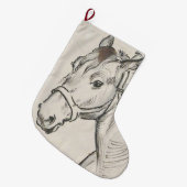 馬の頭(Alfred Dehodencq著) ラージクリスマスストッキング (正面 (吊り時))