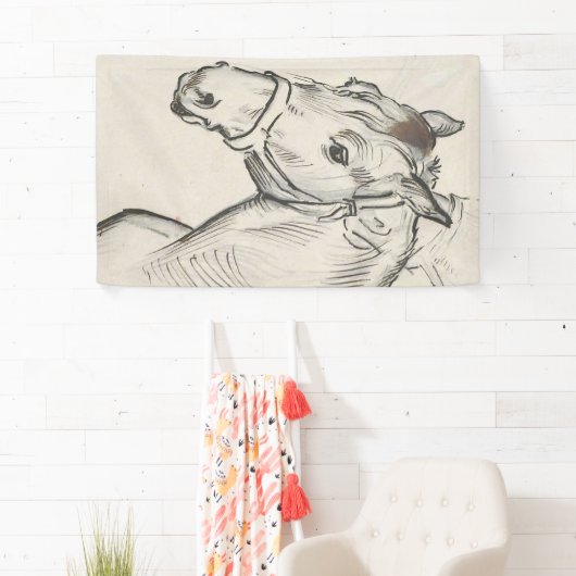 馬の頭（Alfred Dehodencq著） 横断幕 (インサイチュ)