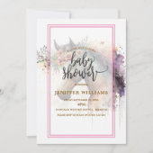 馬の顔と花のリース。 招待状 (正面)