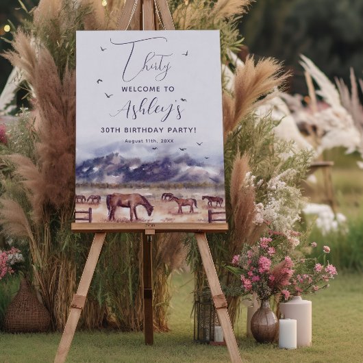 馬の風景マイルストーンバースデーパーティーへようこそ ポスター