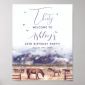 馬の風景マイルストーンバースデーパーティーへようこそ ポスター (正面)