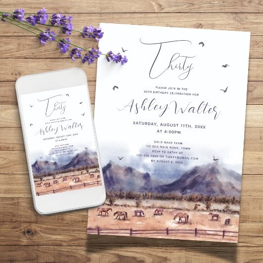 馬の風景マイルストーンバースデーパーティー 招待状