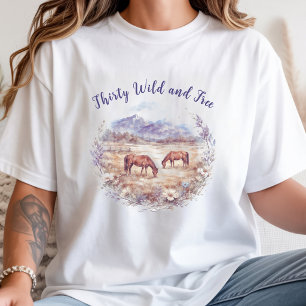馬の風景 マイルストーン 誕生日 Tシャツ