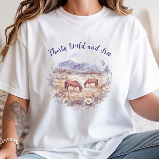 馬の風景 マイルストーン 誕生日 Tシャツ