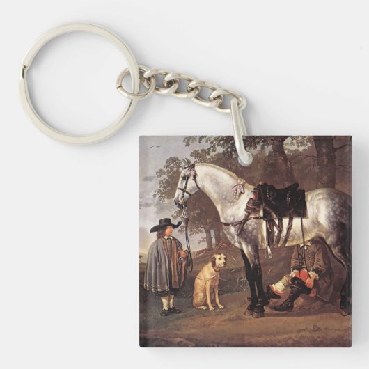 馬の風景Aelbert Cuyp キーホルダー (正面)