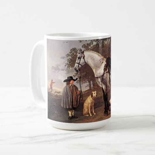 馬の風景Aelbert Cuyp コーヒーマグカップ (正面左)