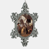 馬の風景Aelbert Cuyp スノーフレークピューターオーナメント (左)