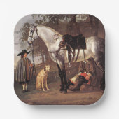 馬の風景Aelbert Cuyp ペーパープレート (正面)