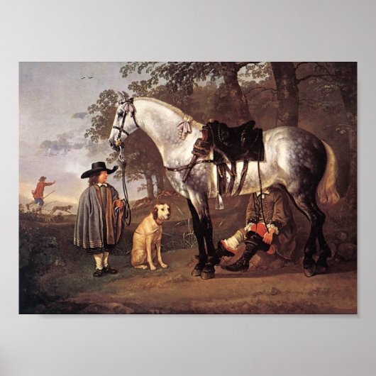 馬の風景Aelbert Cuyp ポスター (正面)