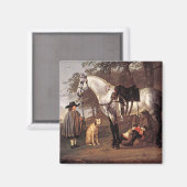 馬の風景Aelbert Cuyp マグネット (正面/裏面)