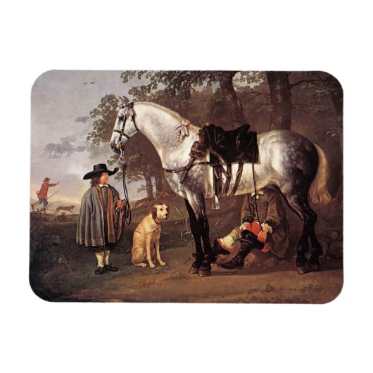 馬の風景Aelbert Cuyp マグネット (横)