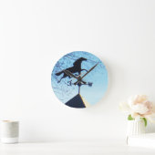 馬の風見鶏の青空 ラウンド壁時計 (ホーム)