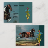 馬の飼育"金ゴールドカドゥセウス獣医シンボル 名刺 (正面/裏面)