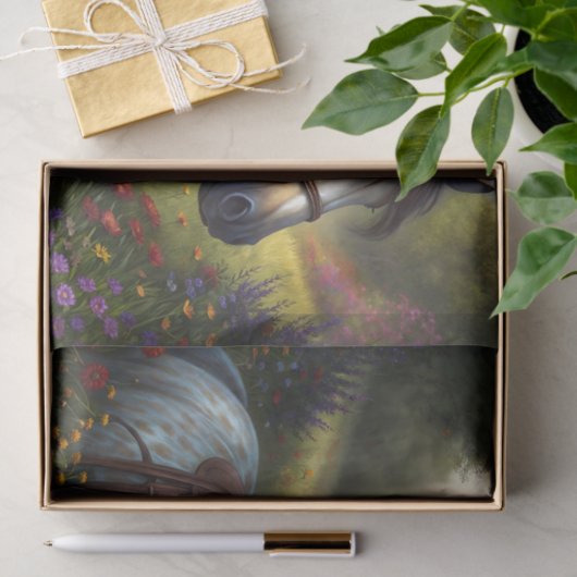 馬の飾牧草地のデコページ 薄葉紙 (ギフト)