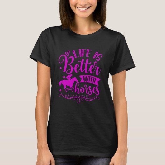 馬の馬の乗り手で Tシャツ (正面)