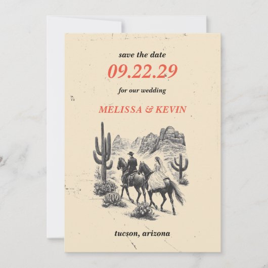 馬の馬の峡谷カップル日付を保存 セーブザデート (正面)