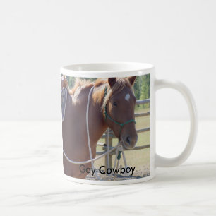 馬の馬の馬、陽気なカウボーイ コーヒーマグカップ