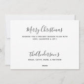 馬の馬乗りのかわいウマ科のポニーメリークリスマス シーズンカード (裏面)