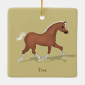 馬の馬乗りのトロッティングソレルゲイト セラミックオーナメント (裏面)