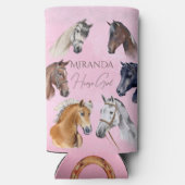 馬の馬乗り誕生日パーティーの贈り物は好意 スリム缶クーラー (裏面)