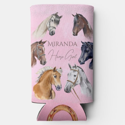 馬の馬乗り誕生日パーティーの贈り物は好意 スリム缶クーラー (裏面)