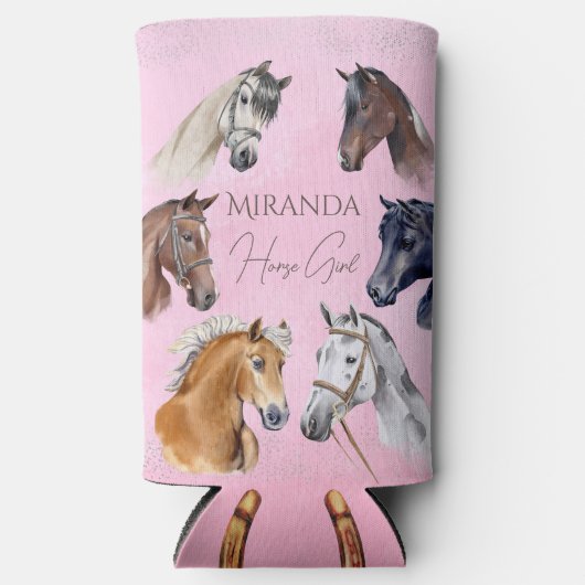 馬の馬乗り誕生日パーティーの贈り物は好意 スリム缶クーラー (正面)