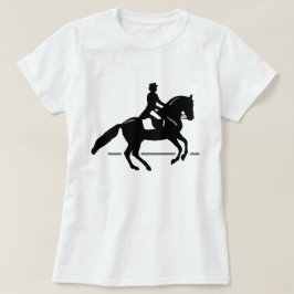 馬の馬場馬術の騎手のシルエット Tシャツ