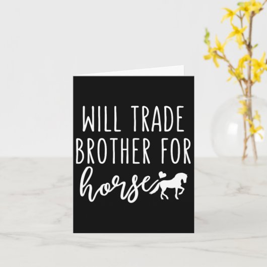 馬の馬好きEquのために弟をおもしろい交換する カード (黄色い花)